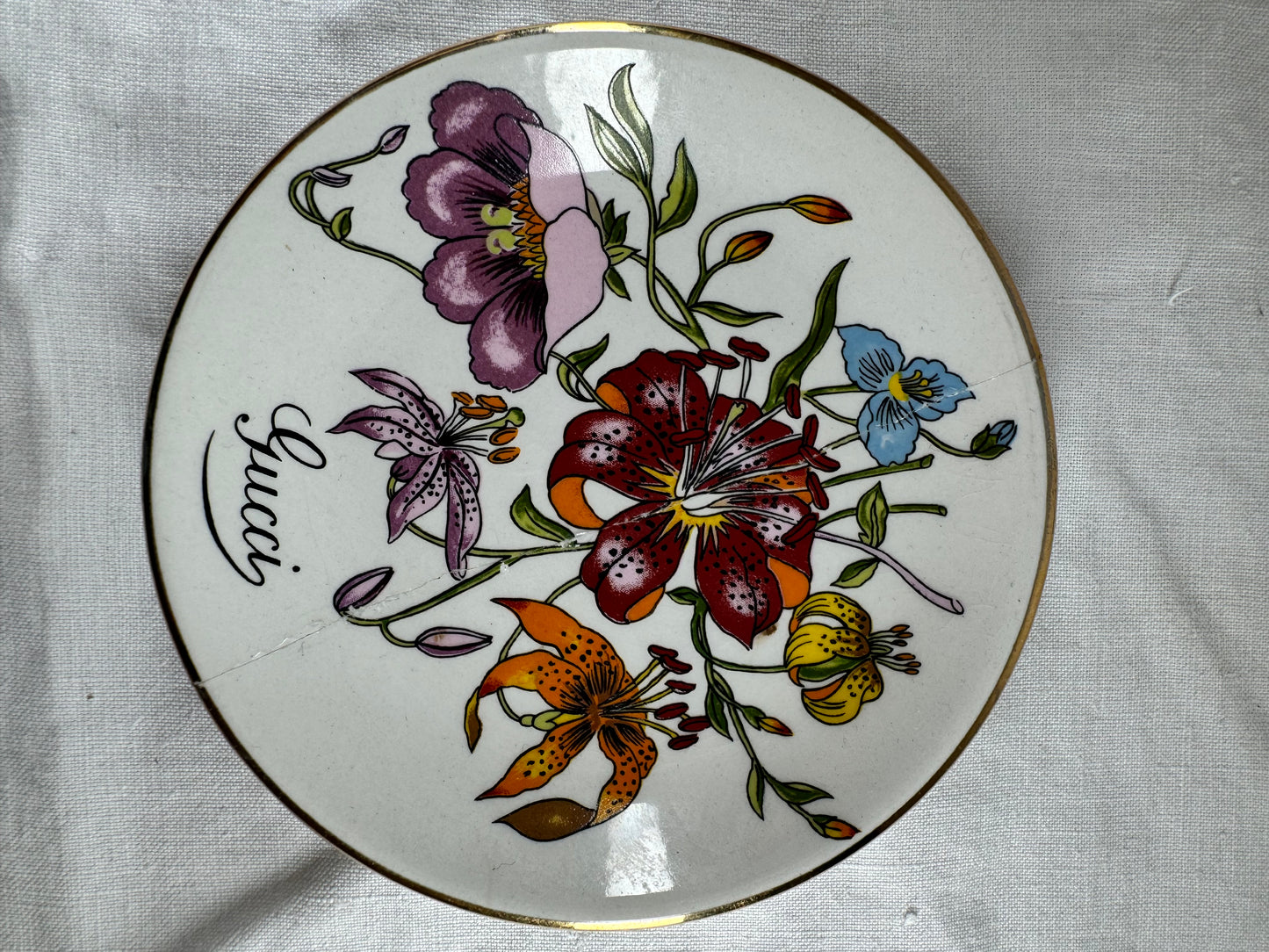 Gucci Small Floral Plate Women of the Year Luncheon 1984