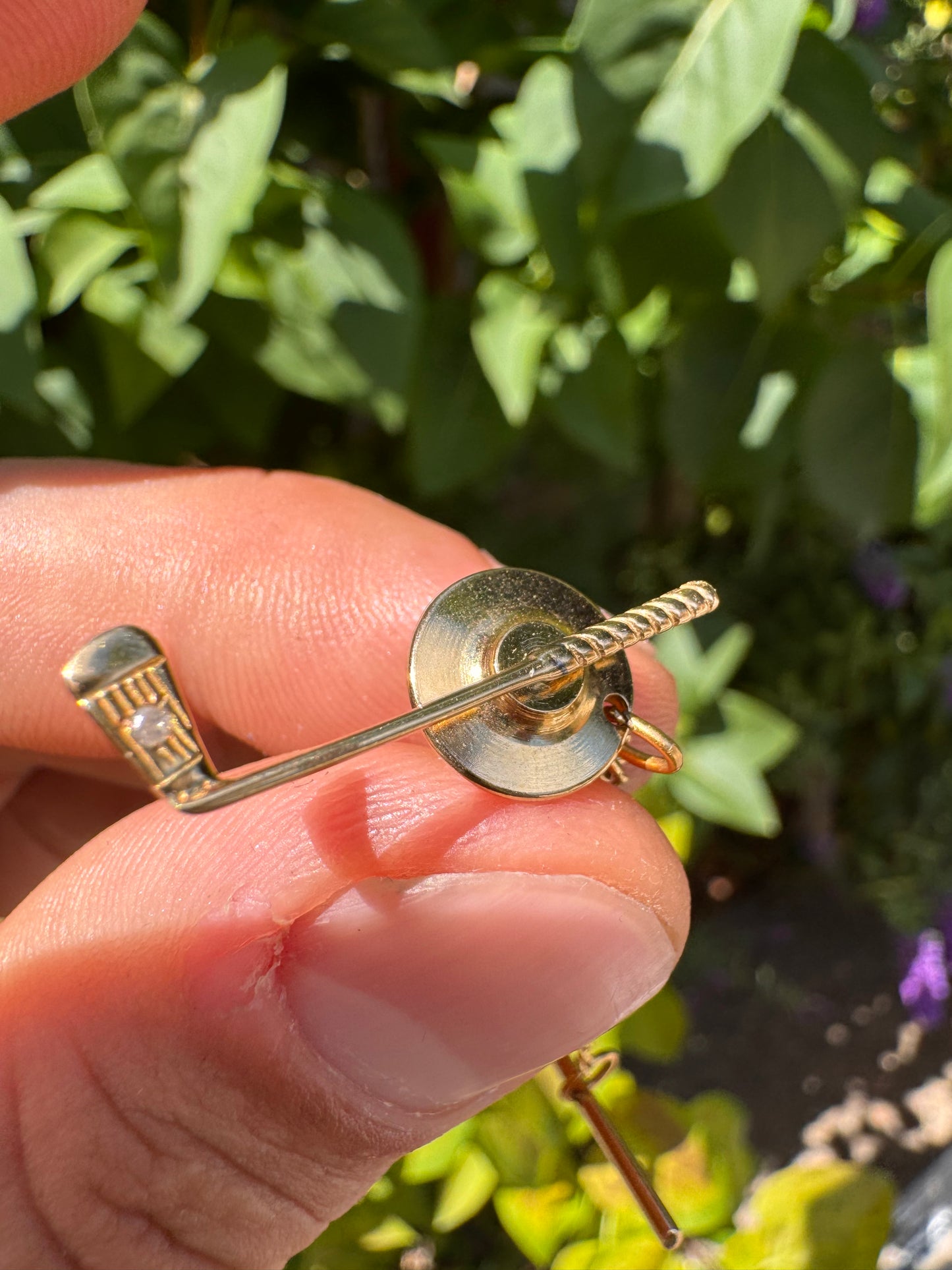 14ct Gold Diamond Tie Pin Golf Club (Italian)