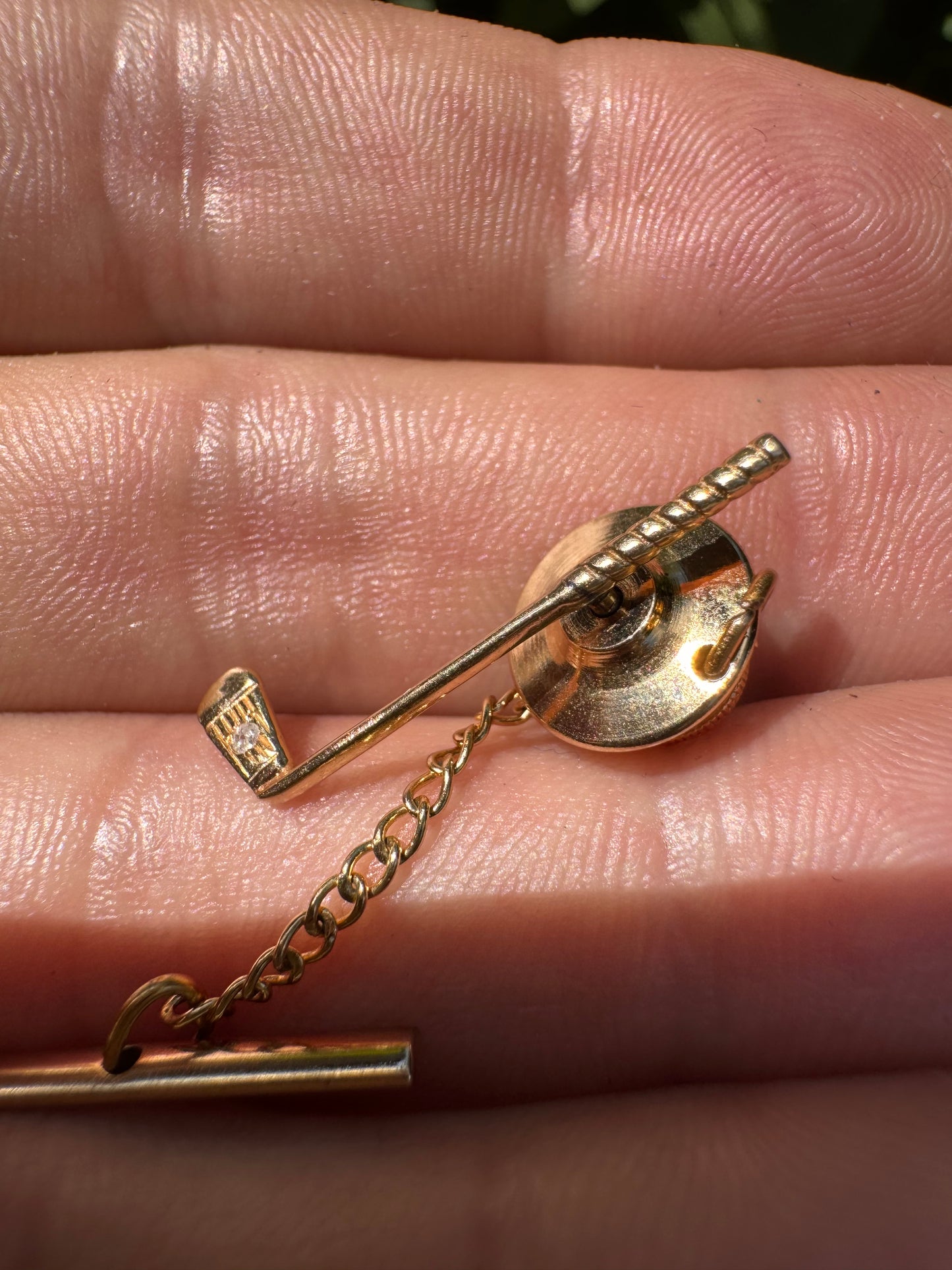14ct Gold Diamond Tie Pin Golf Club (Italian)