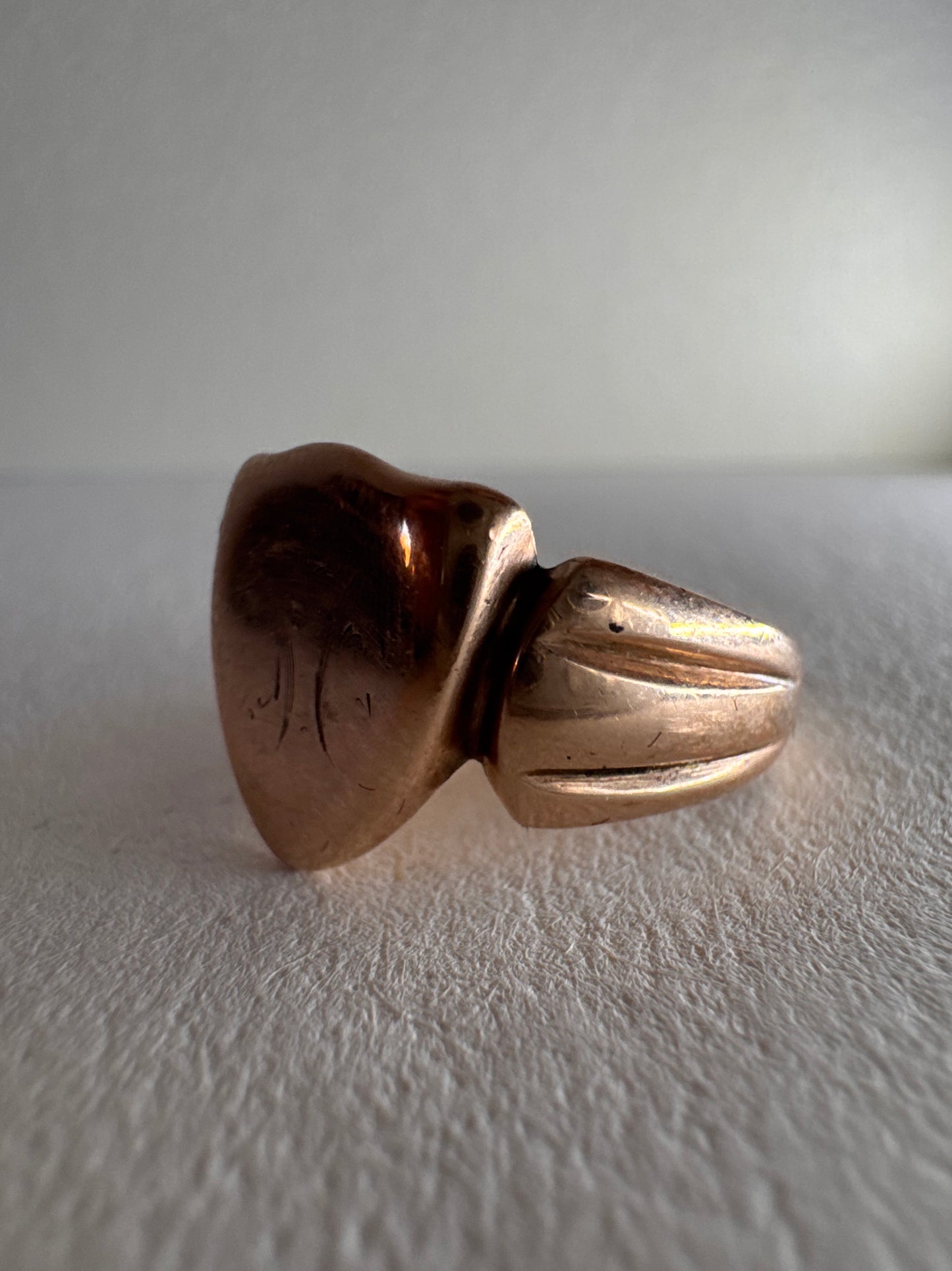 9ct Rose Gold 1907 Shield Ring