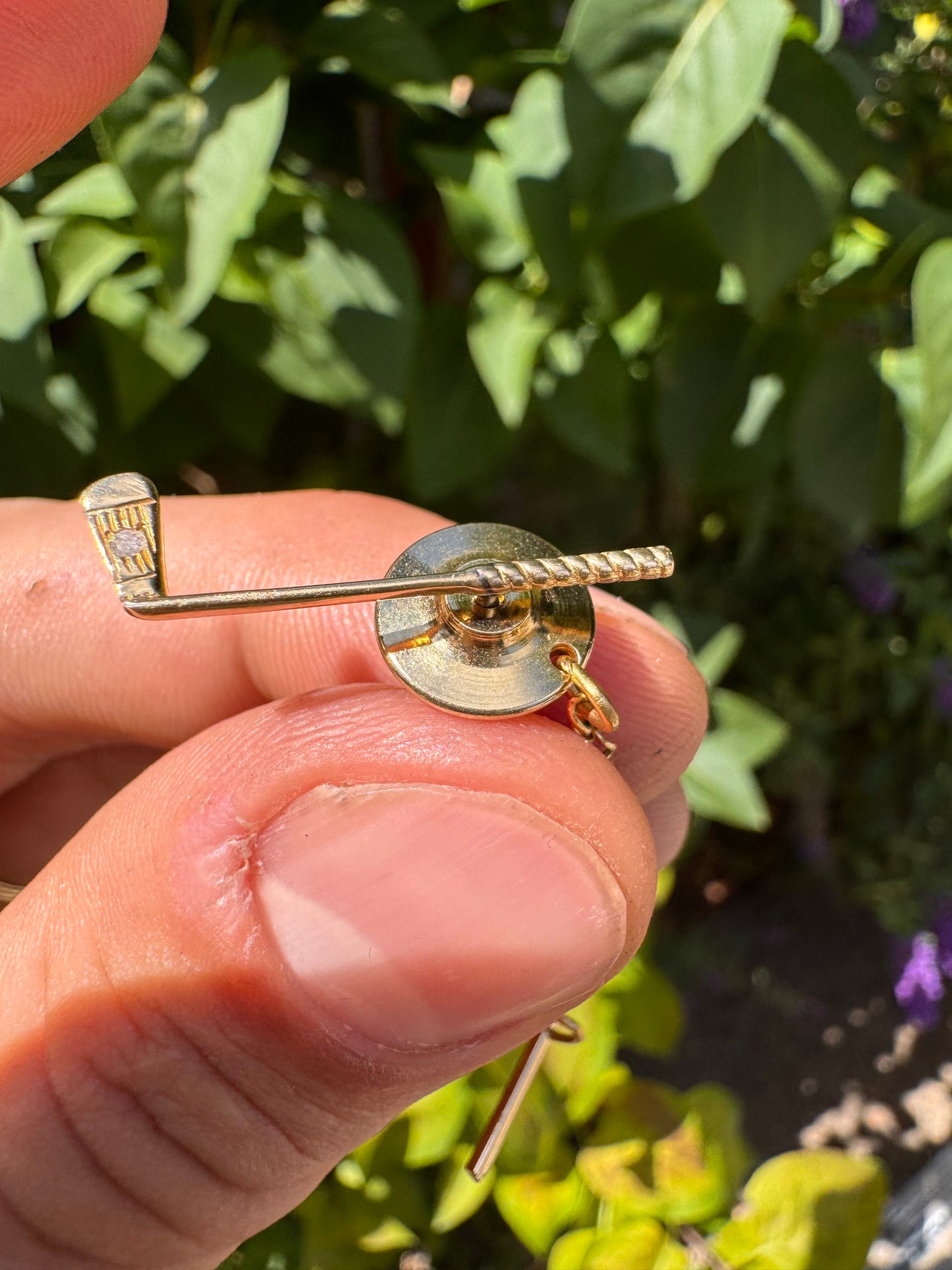14ct Gold Diamond Tie Pin Golf Club (Italian)