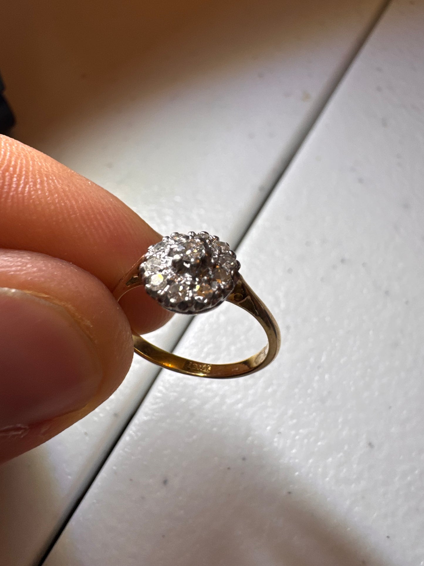 18ct Yellow Gold Diamond Cluster Ring