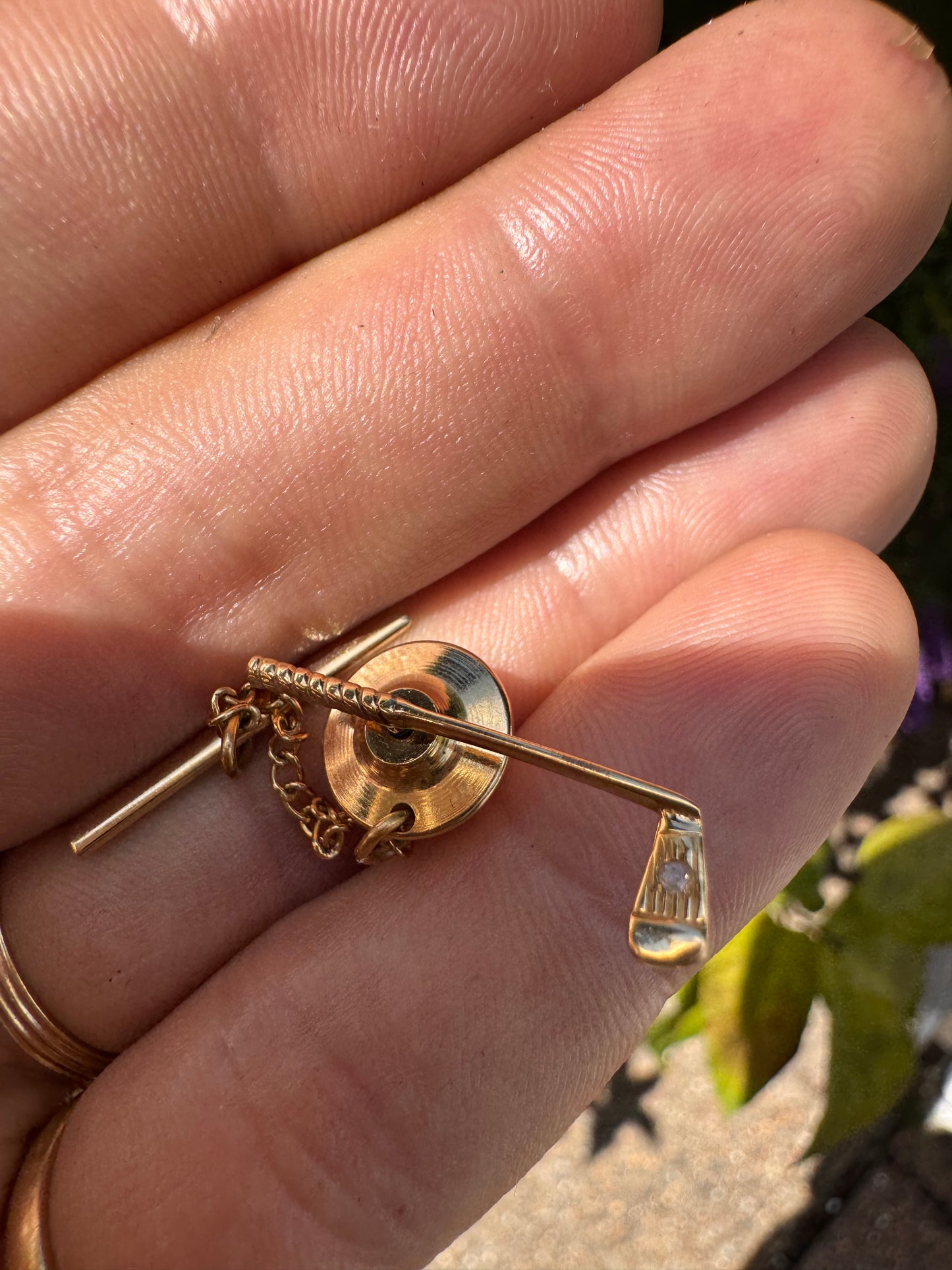 14ct Gold Diamond Tie Pin Golf Club (Italian)