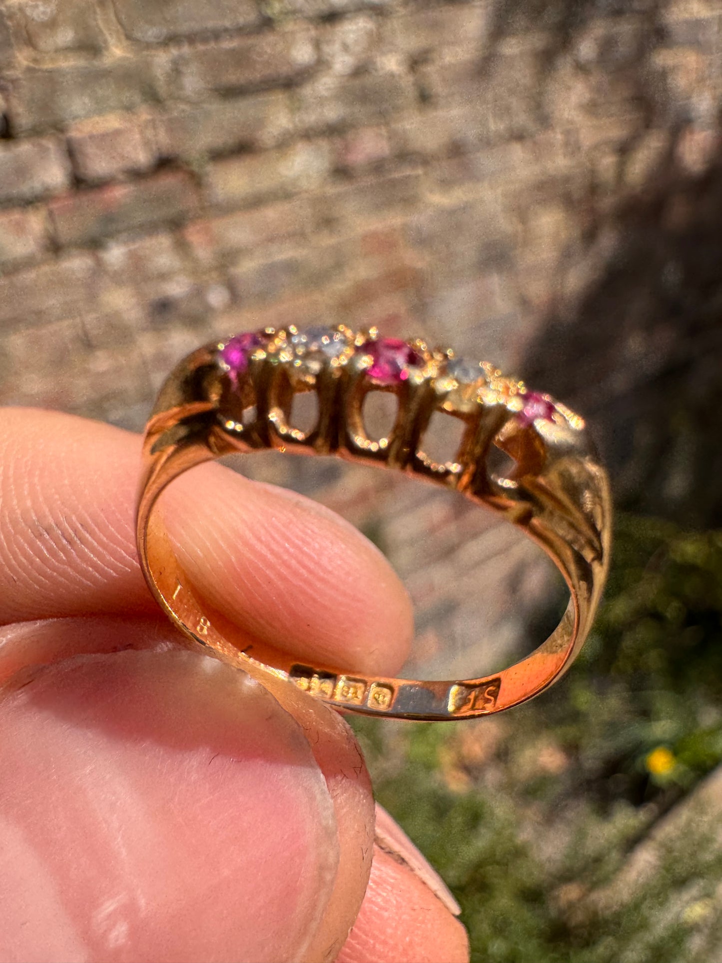 Antique 18ct Ruby Diamond Ring