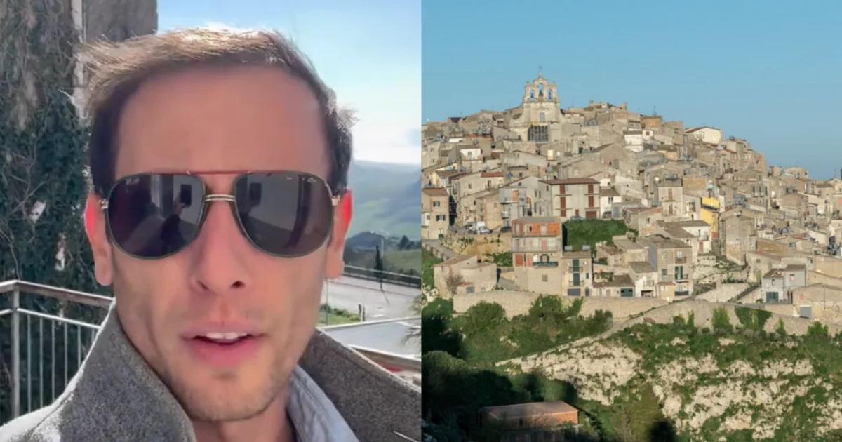 George Laing and the hill town of Mussomeli in Sicily