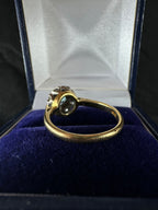 Antique 18ct Yellow Gold and Platinum Topaz Diamond Ring
