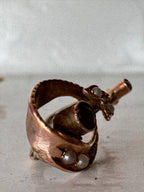 1920/30s Women’s Earrings 12K Rose Gold Pearls and Ruby - shows damage