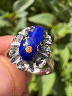 Antique 18ct Enamel White Gold Ring