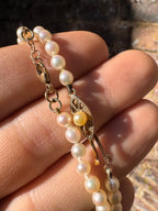 Freshwater Pearl 9ct Gold Necklace & 9ct Gold Freshwater Pearl matching Bracelet