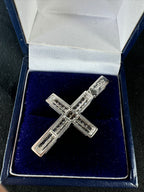 9ct White Gold Cubic Zirconia Cross