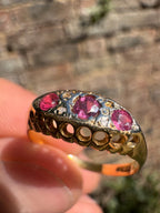 18ct Ruby Trilogy Yellow Gold Ring