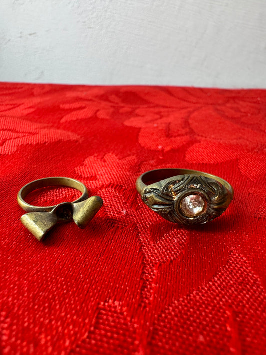 Two brass vintage Italian rings