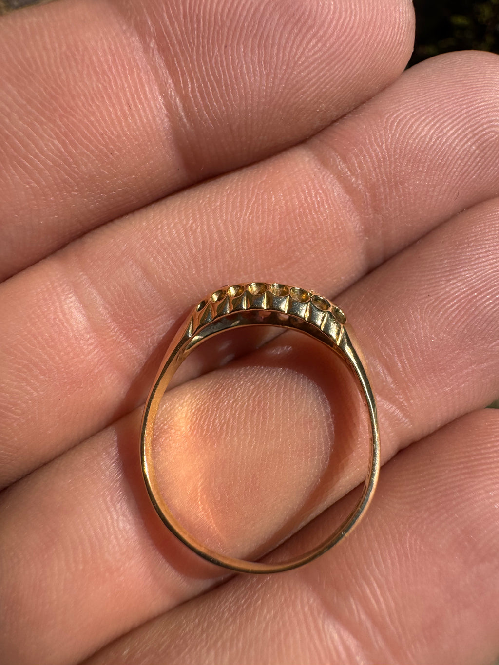 18ct Ruby Trilogy Yellow Gold Ring