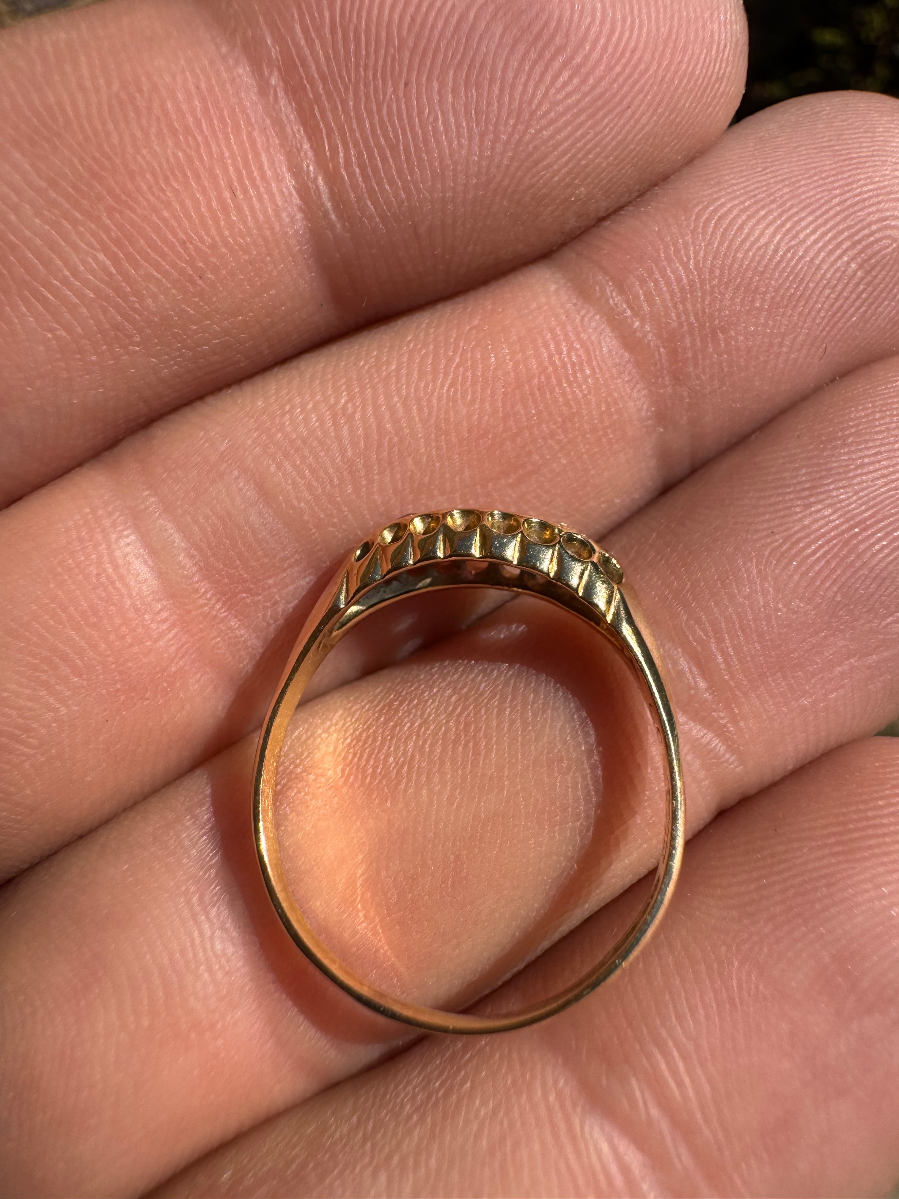 18ct Ruby Trilogy Yellow Gold Ring
