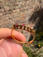 Antique 18ct Ruby Diamond Ring