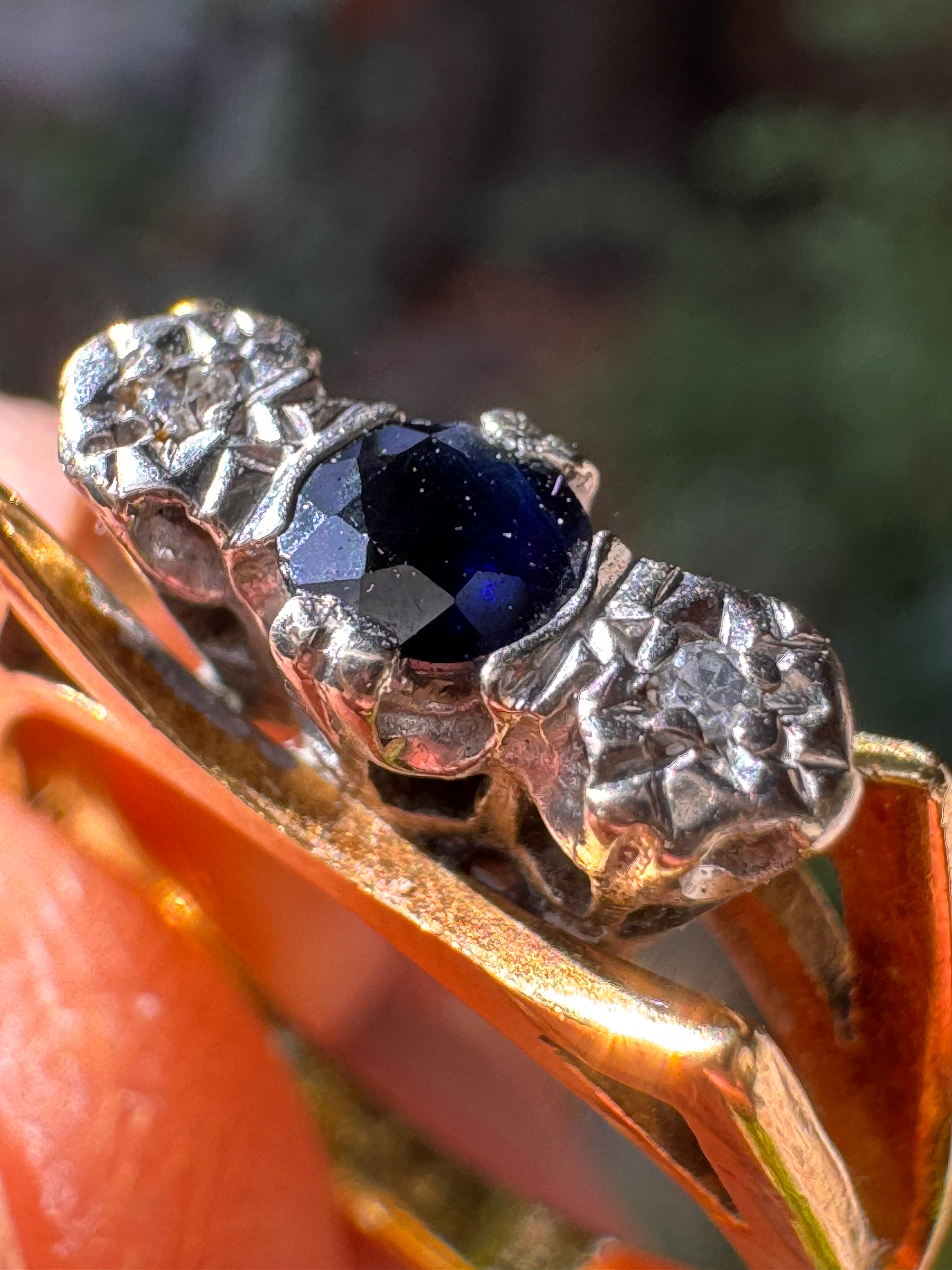 18ct Yellow Gold Sapphire Ring Art Deco