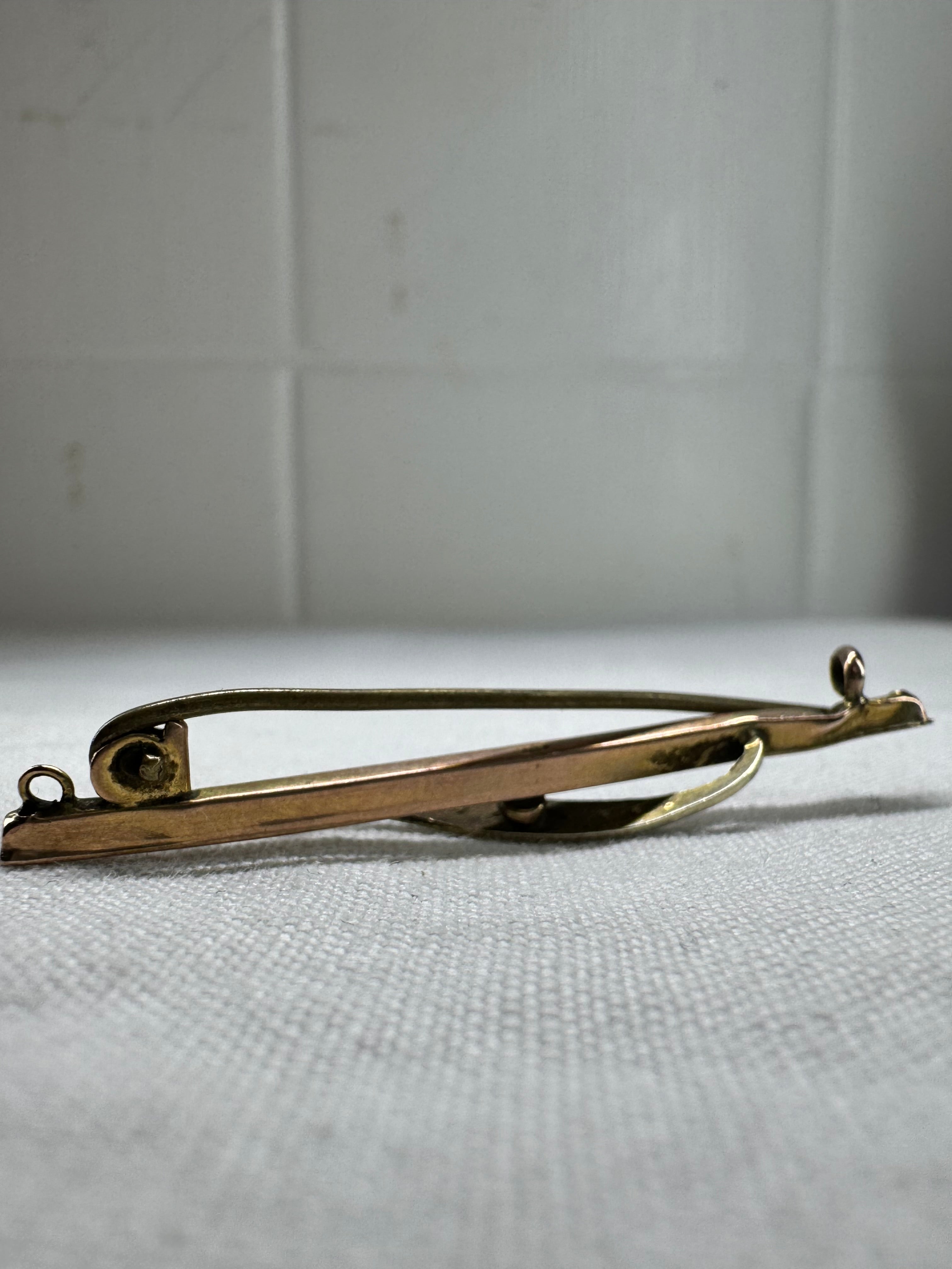 Vintage 9ct Rose Gold Pearl Broach