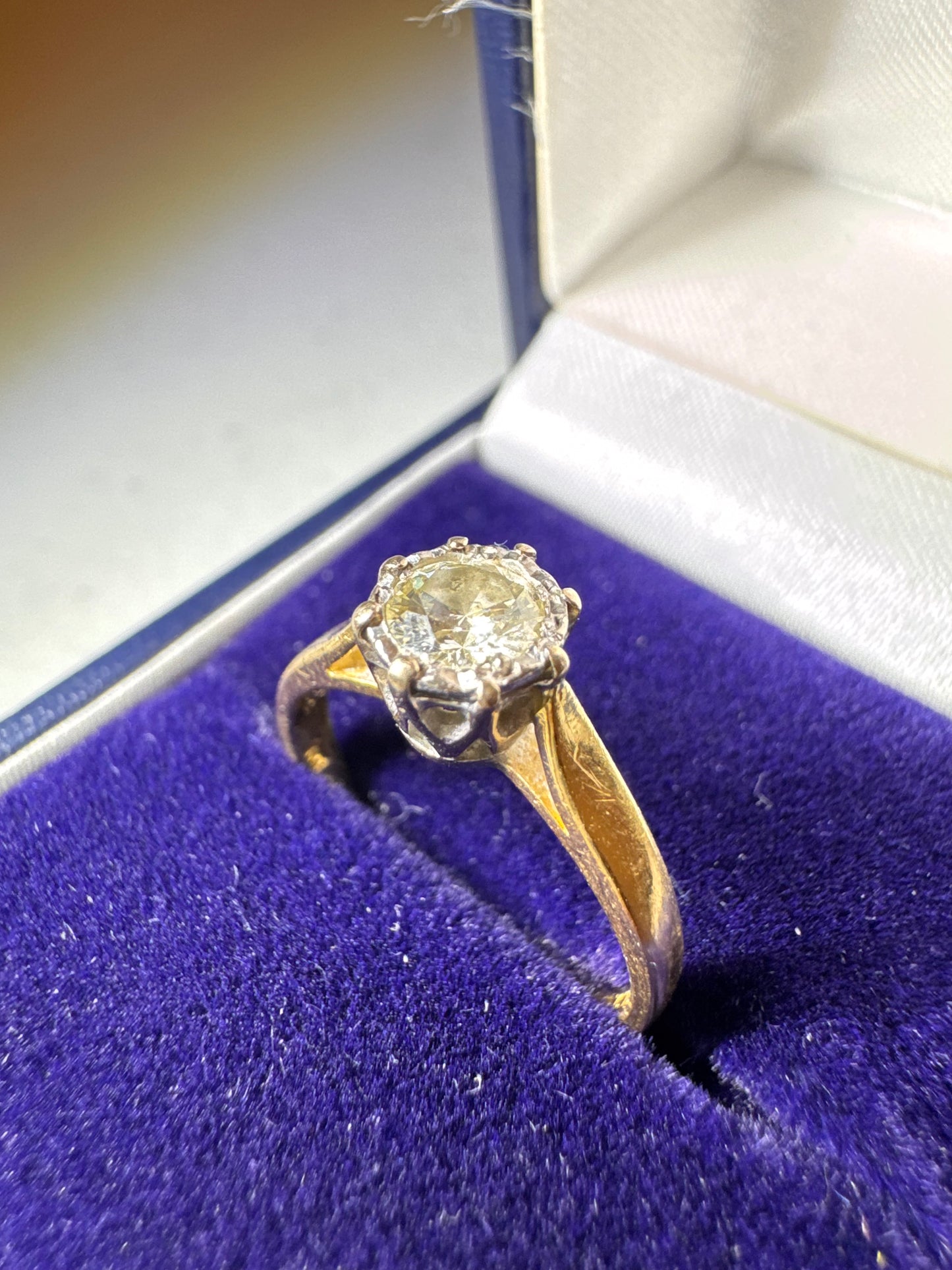 18ct Yellow Gold Diamond Solitaire Ring