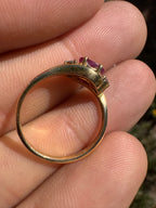 Lot 11: 18ct Yellow Gold Ruby Diamond Ring (Estimate £200-300)