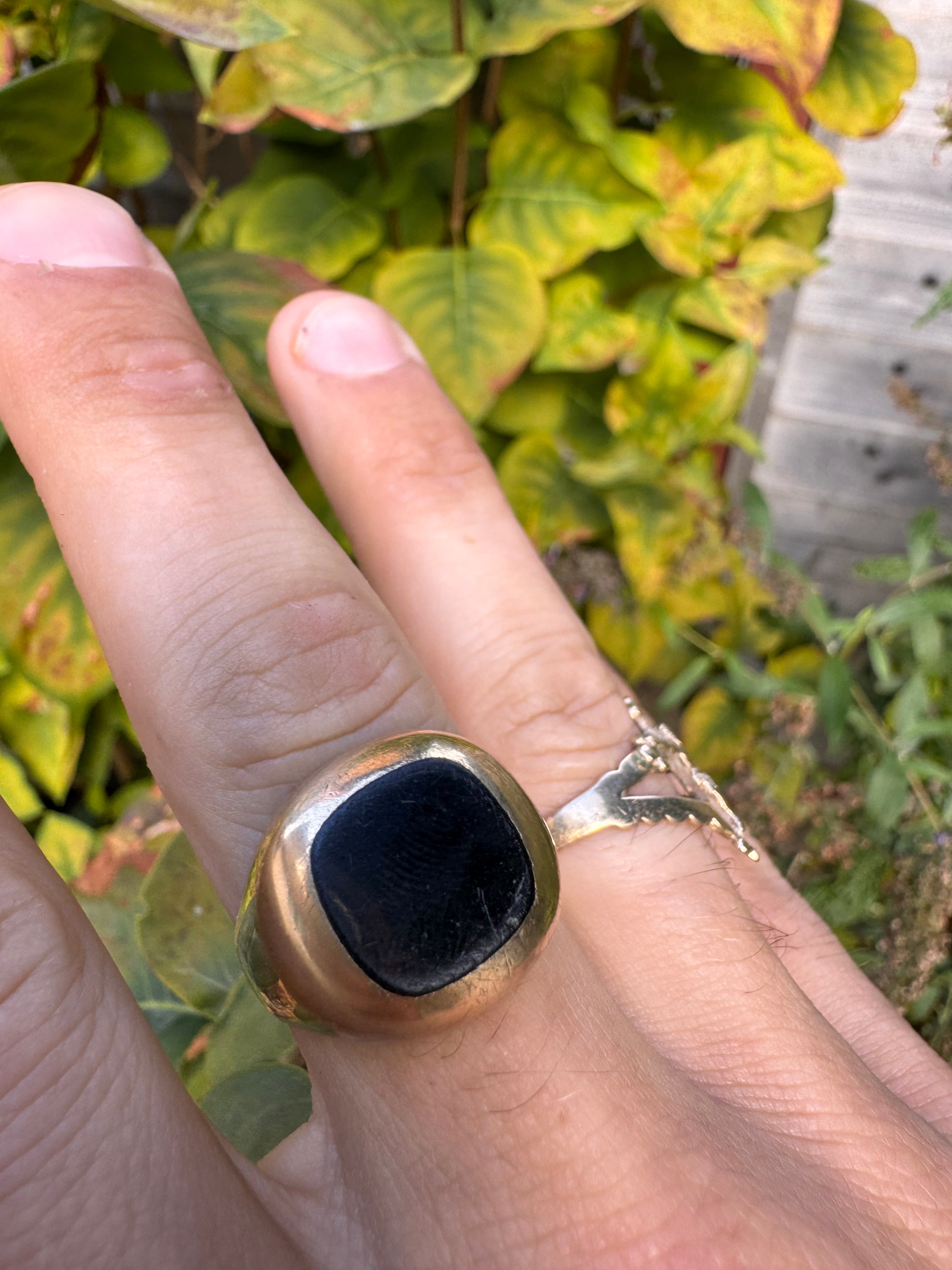 9ct Onyx Yellow Gold Ring