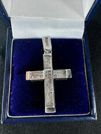 9ct White Gold Cubic Zirconia Cross