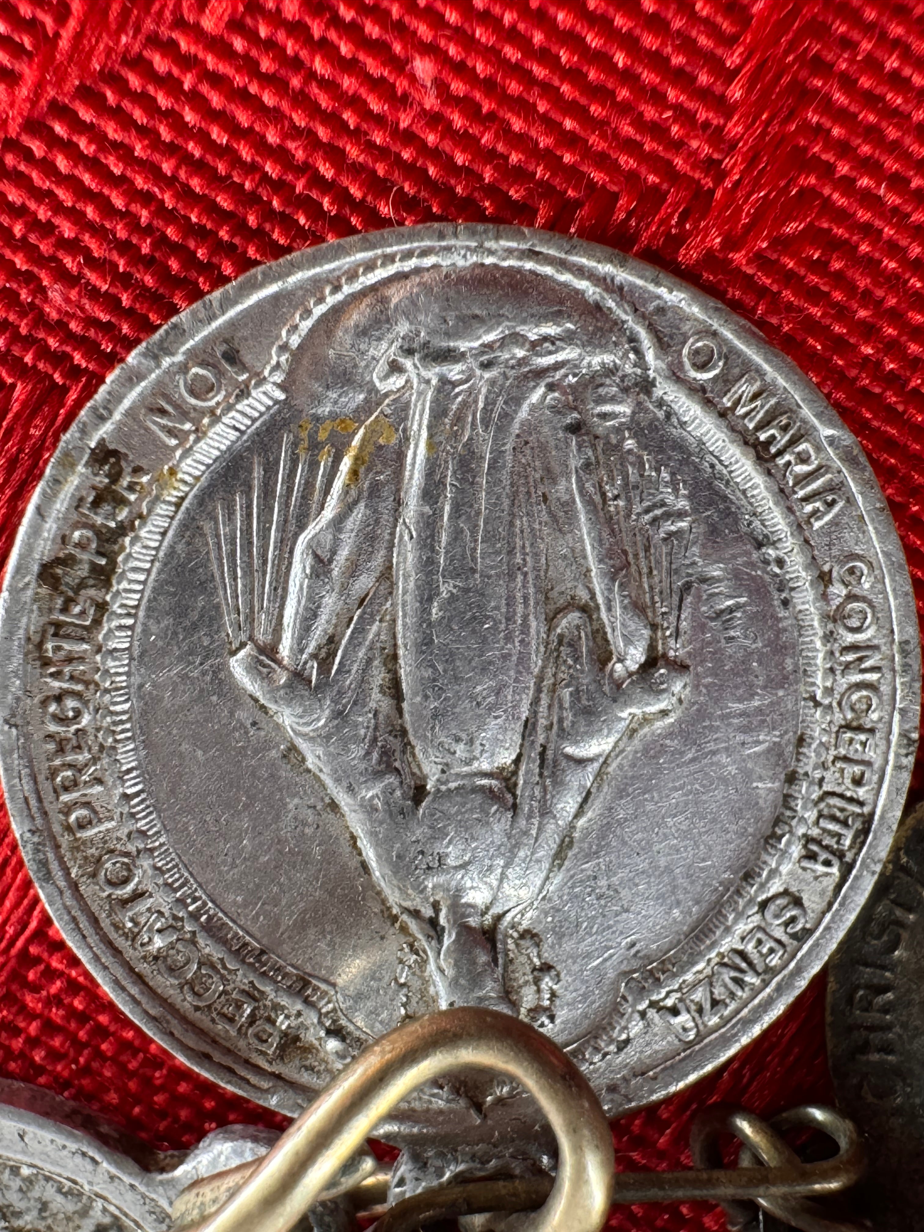 Five vintage religious Italian  pendants