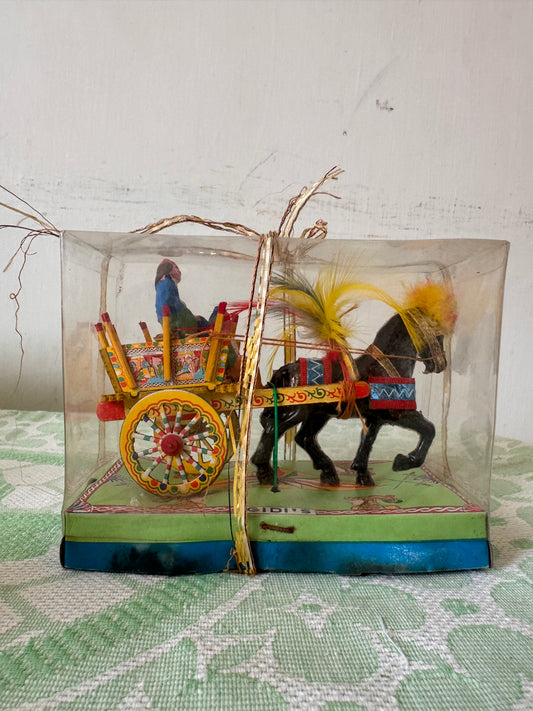 Vintage gidi's carrettino siciliano italy horse & cart figurine