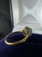 Antique 18ct Yellow Gold and Platinum Topaz Diamond Ring