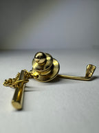 14ct Yellow Gold Diamond Golf Club Tie Pin