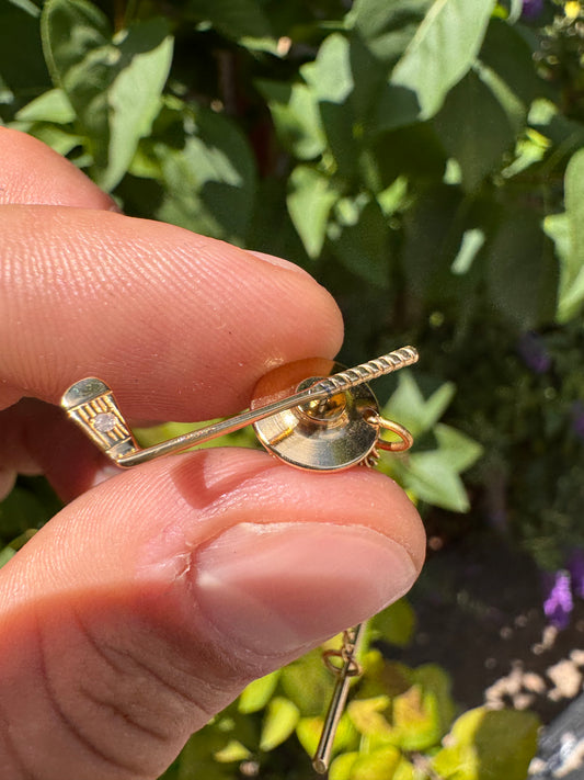 14ct Gold Diamond Tie Pin Golf Club (Italian)