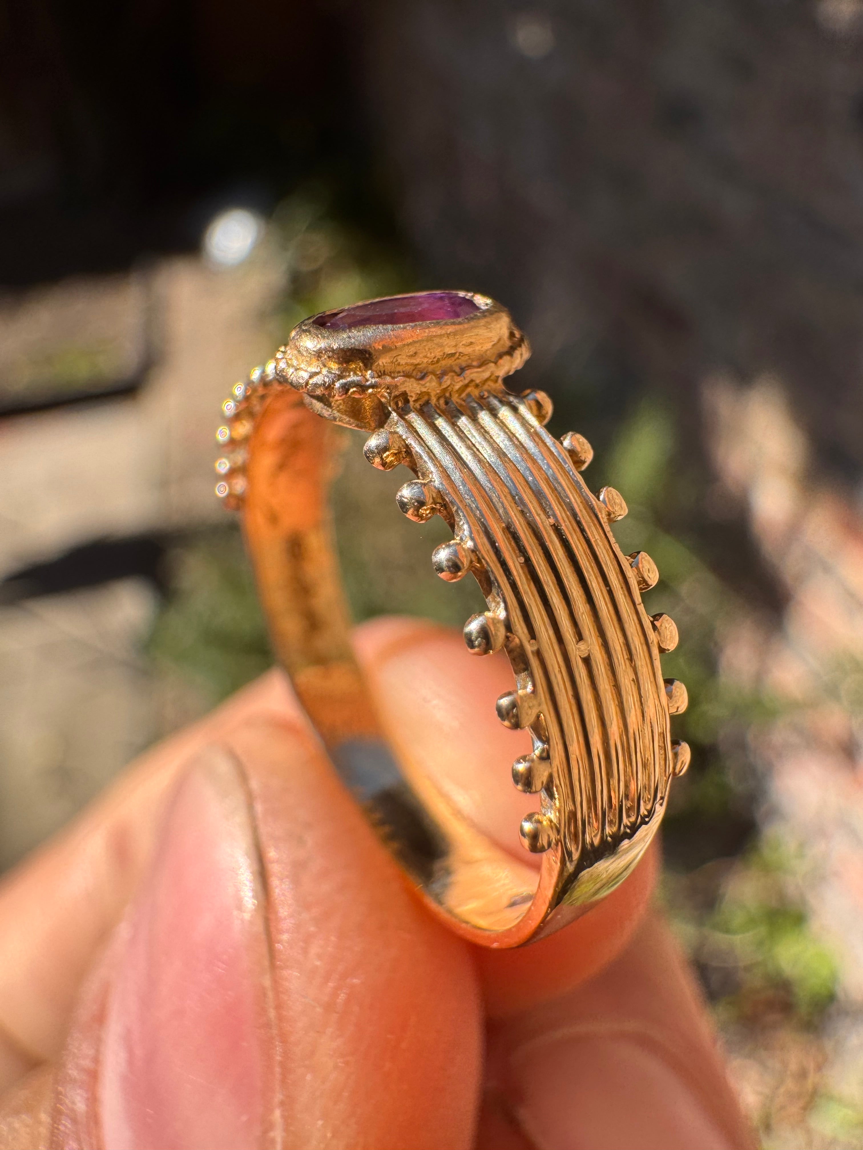 Antique 9ct Gold and Amethyst Ring