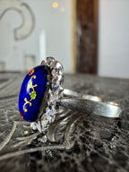 18ct White Gold Enamel Ring
