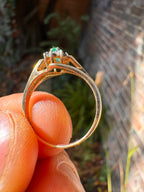 18ct Yellow Gold Emerald Diamond Ring