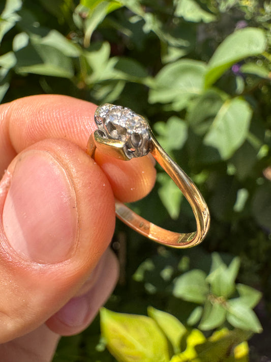 Antique 18ct Diamond Trilogy ring 48 HOUR FLASH AUCTION £1 STARTING BID