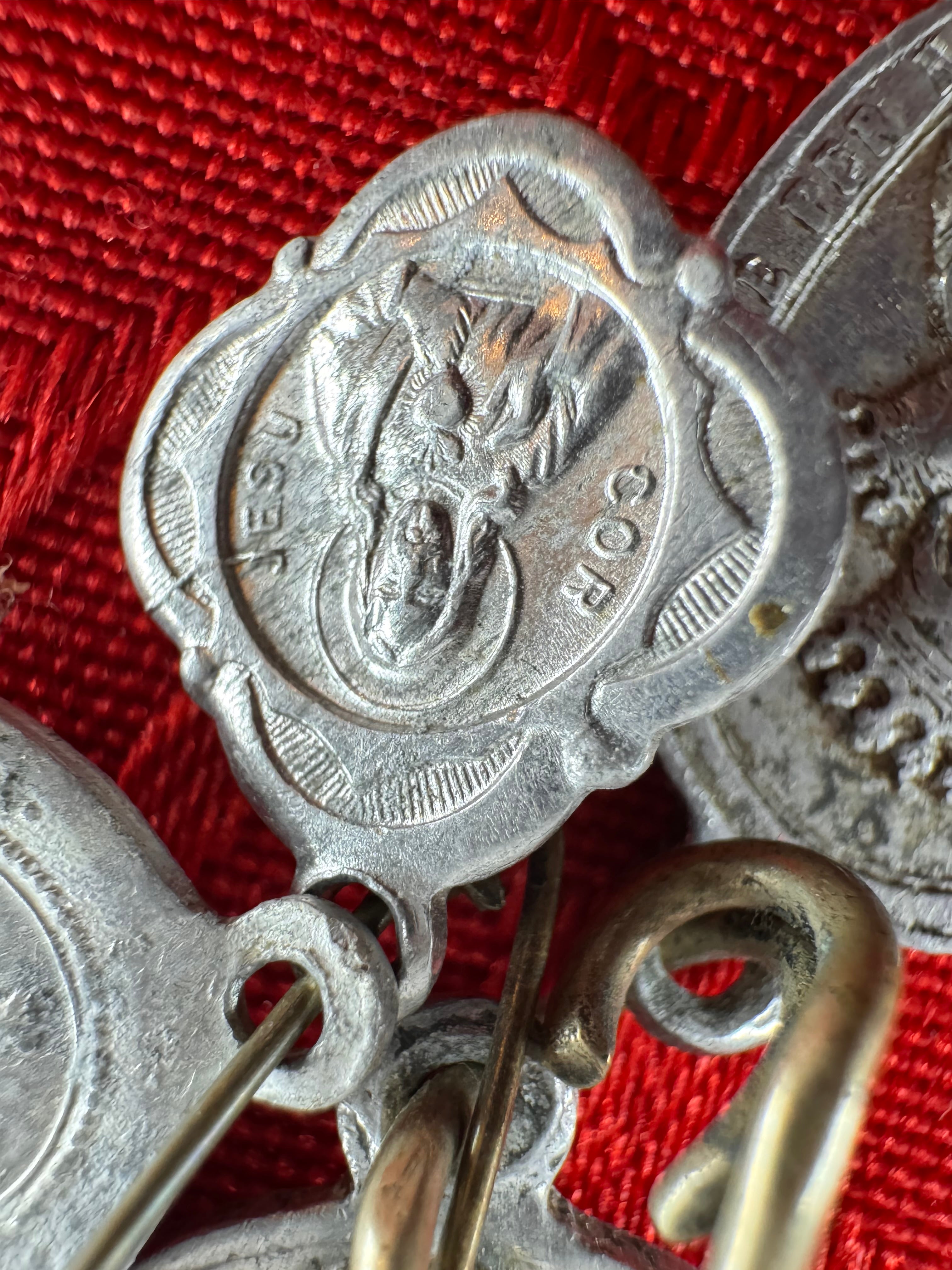 Five vintage religious Italian  pendants