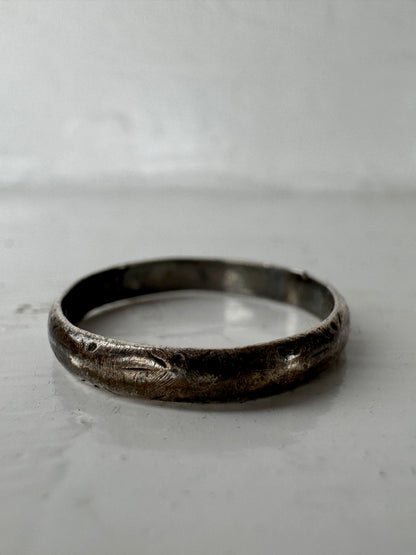 Vintage Solid Silver Italian Wedding Band 800