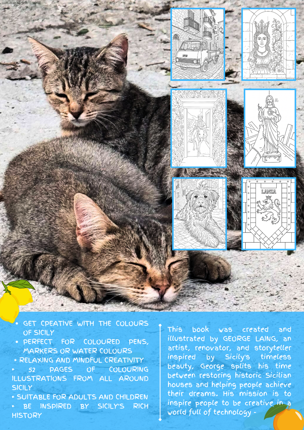 Sicily Colouring Book (Issue One) Illustrated by George Laing (Pre-Order) First Release of 50