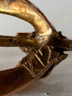 1920/30s Women’s Earrings 12K Rose Gold Pearls and Ruby - shows damage