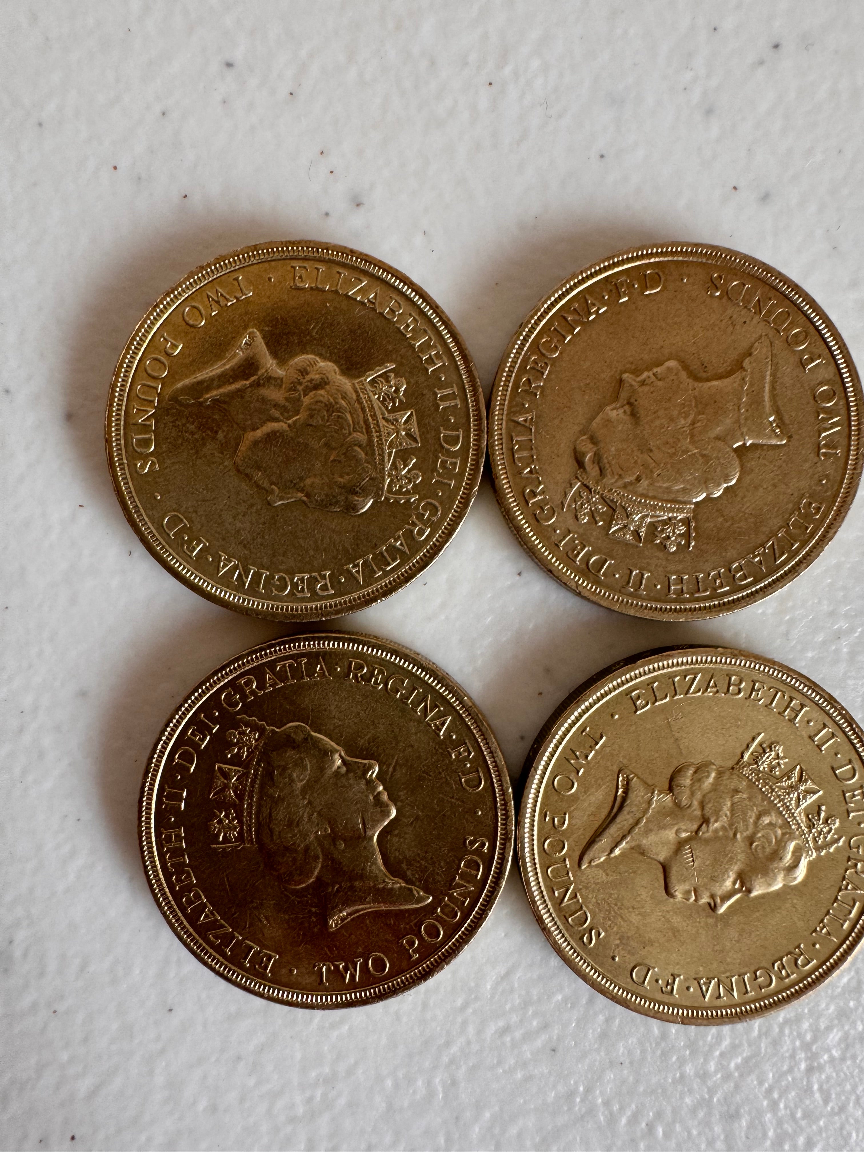Lot 39: Rare discontinued £2 coins x 4 (Estimate £5-20)