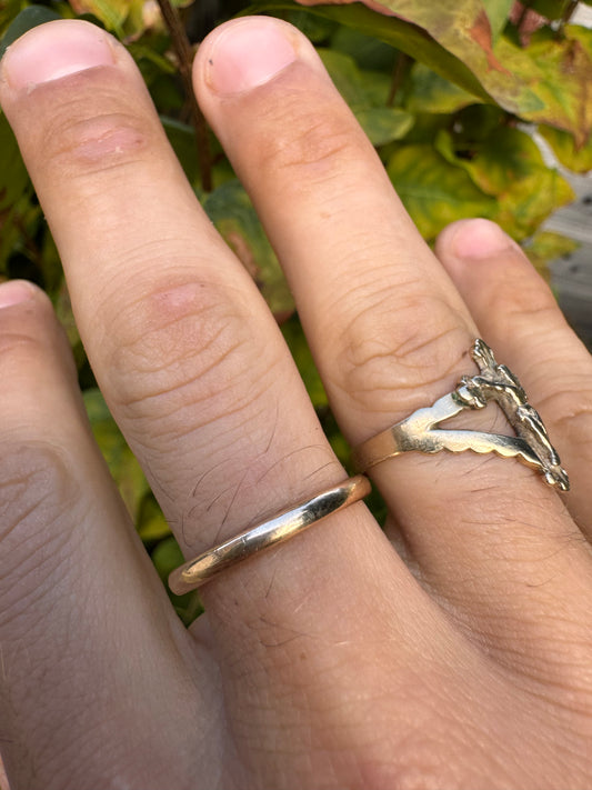 9ct Wedding Band Slim Yellow Gold Ring