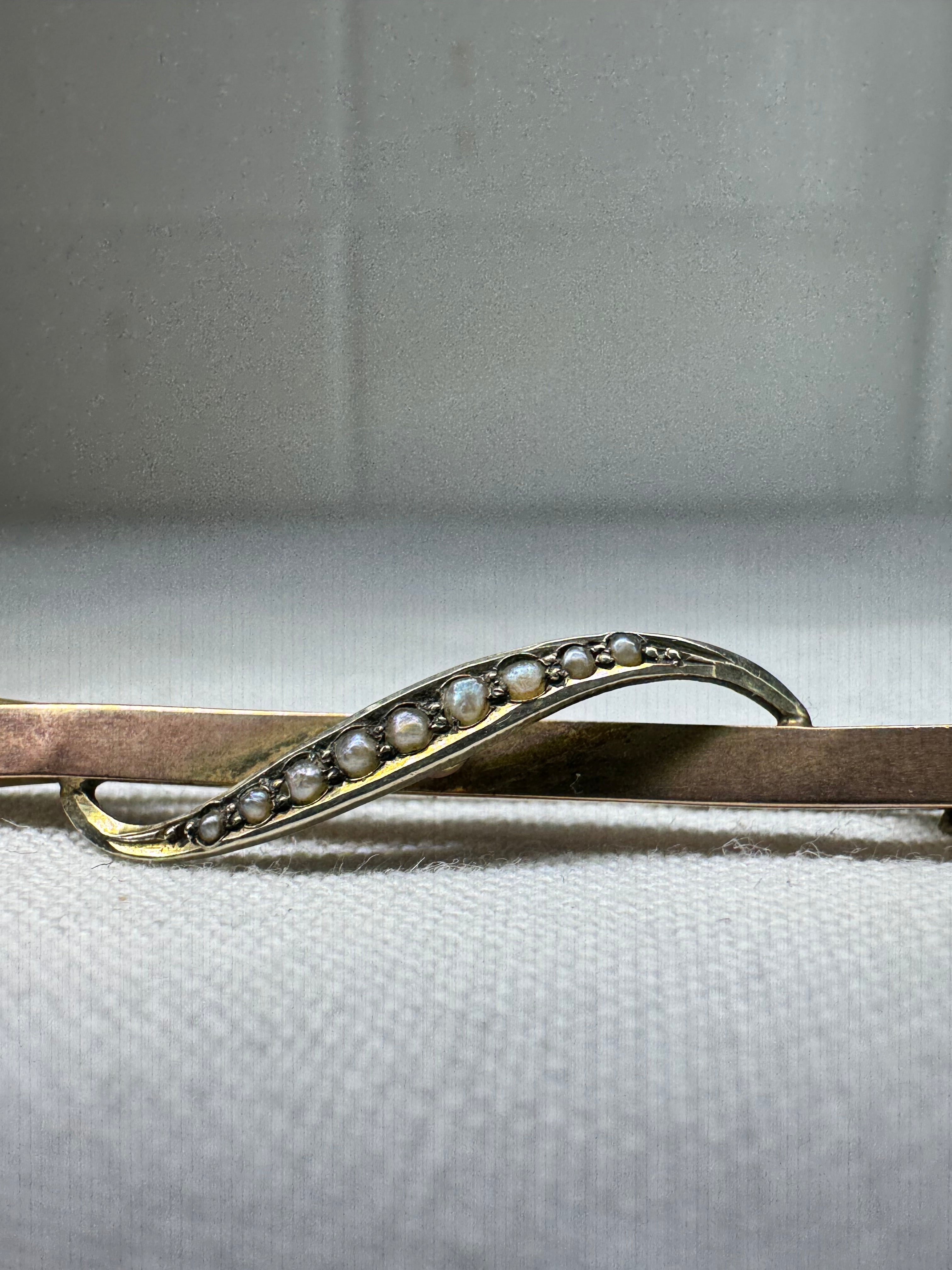 Vintage 9ct Rose Gold Pearl Broach