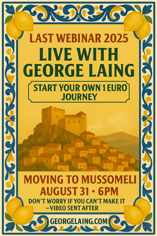 Moving to Mussomeli – Live €1 House Webinar with George Laing - AUGUST 31st 6pm UK