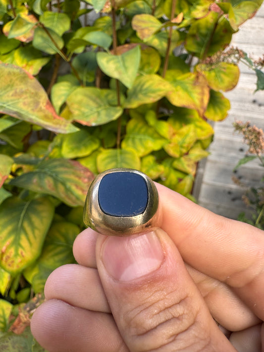 9ct Onyx Yellow Gold Ring