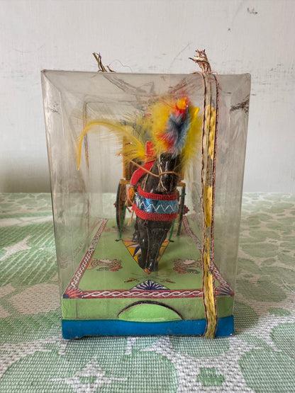 Vintage gidi's carrettino siciliano italy horse & cart figurine