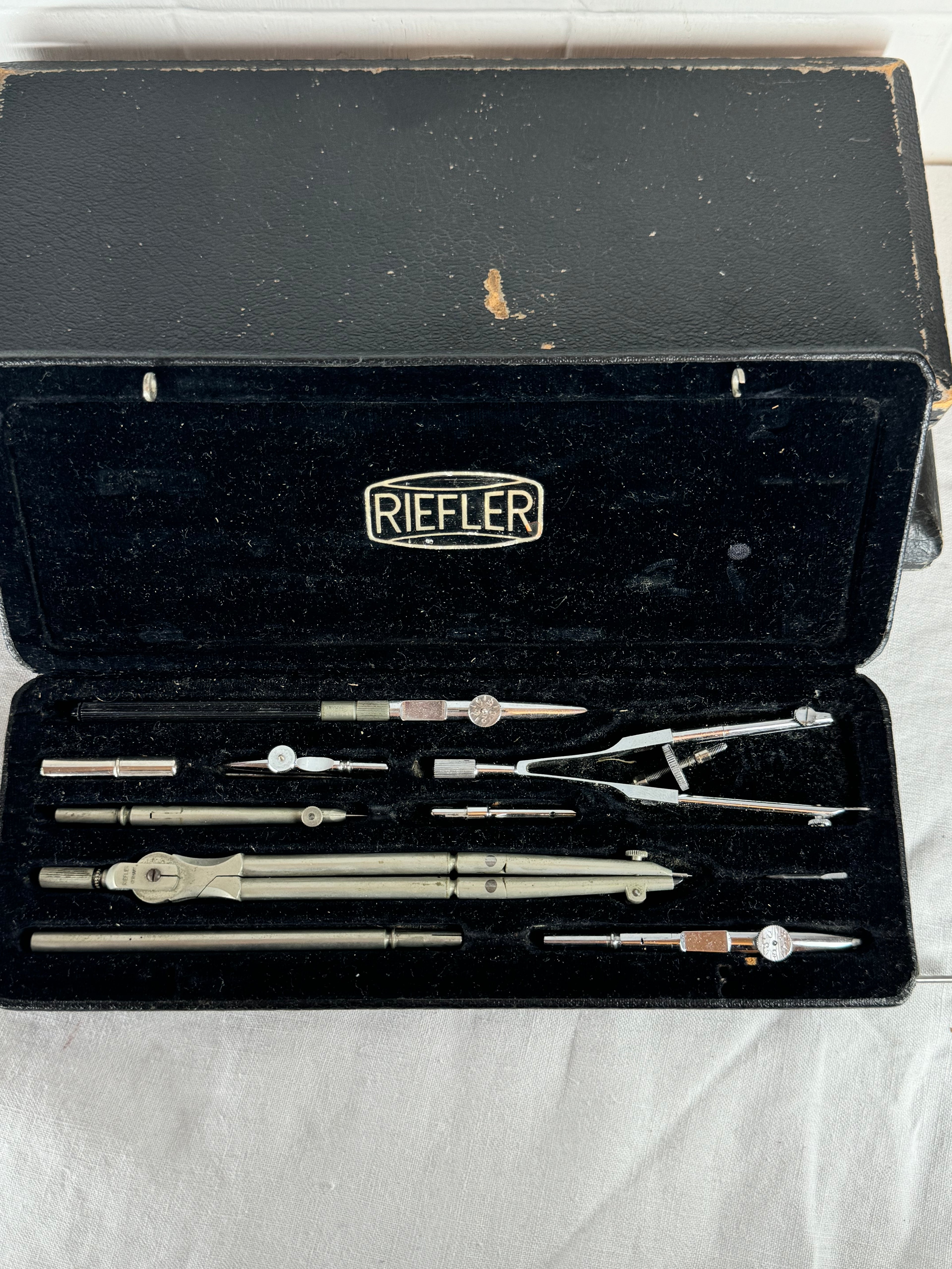 Antique Drafting Compass Technical Drawing Instrument Sets JAKAR , RIEFLER , JAYWESS