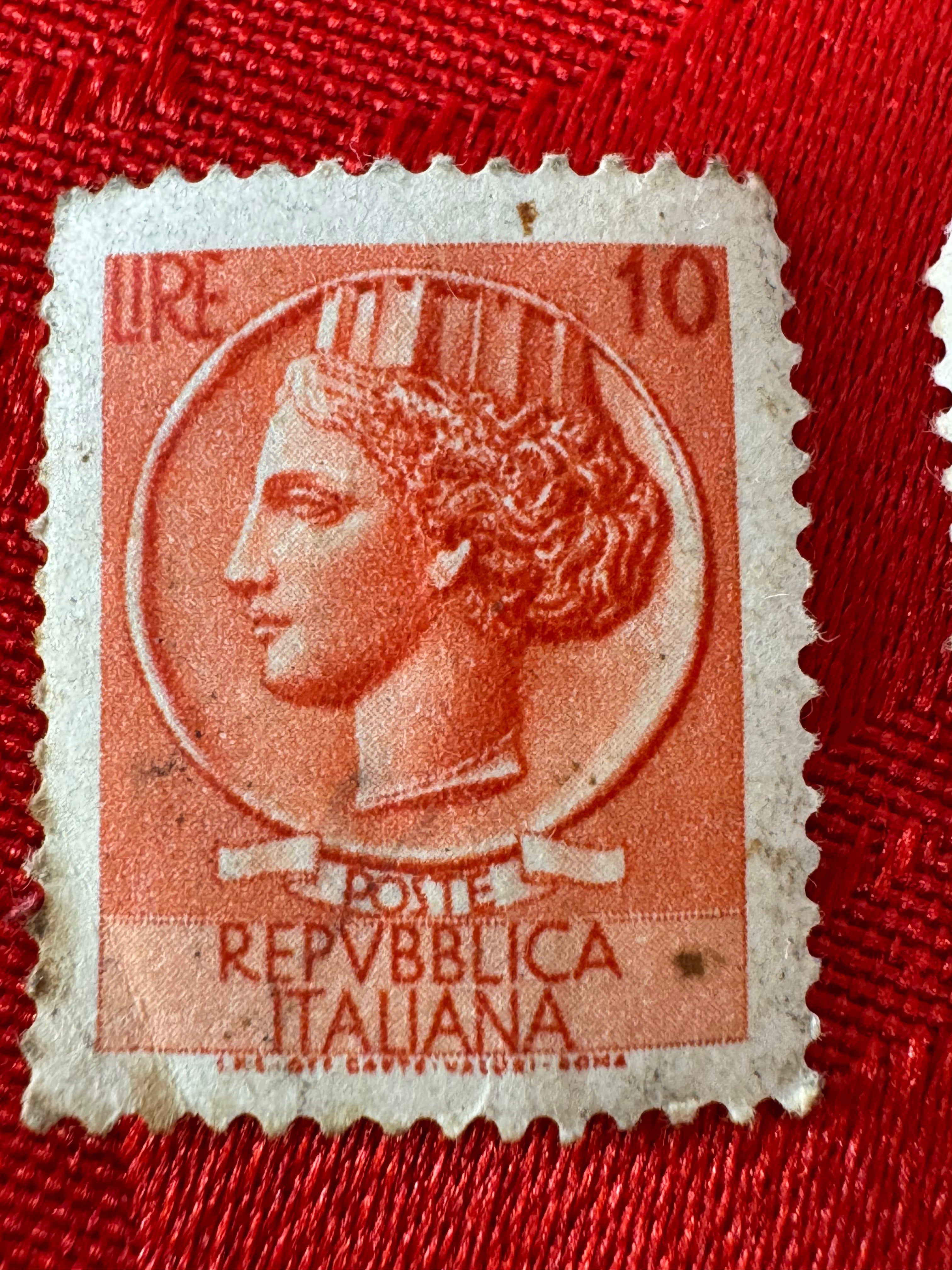5 and 10 lira Italian stamps