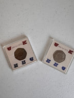 Lot 38: 1973 Rare 50p x 2 (Estimate £10)