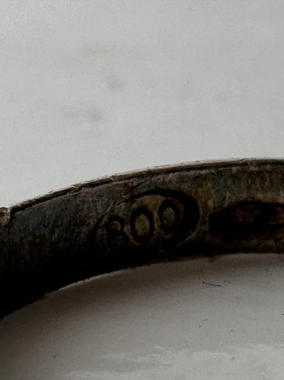 Vintage Solid Silver Italian Wedding Band 800