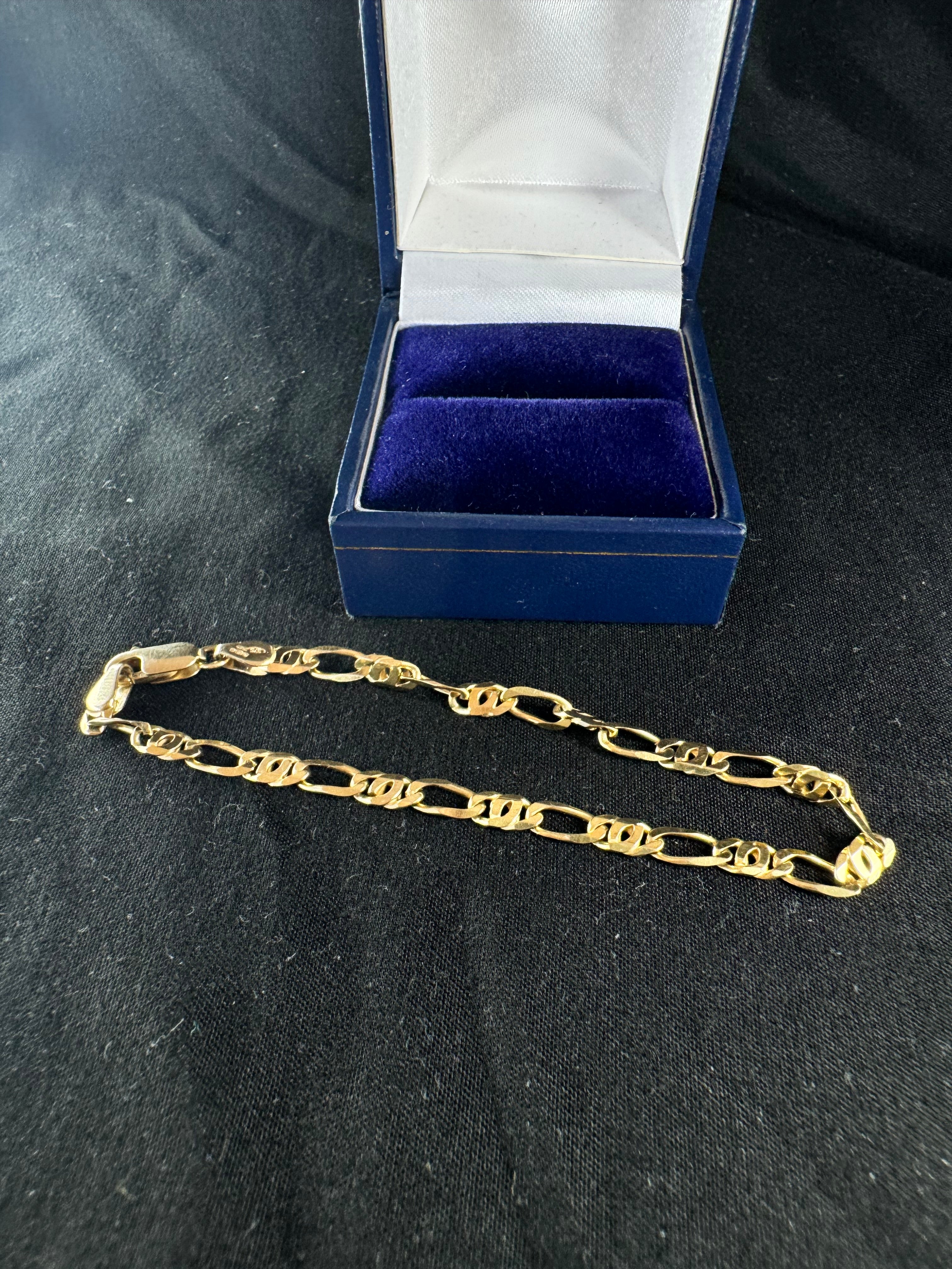 9ct Yellow Gold Curb Bracelet 7in