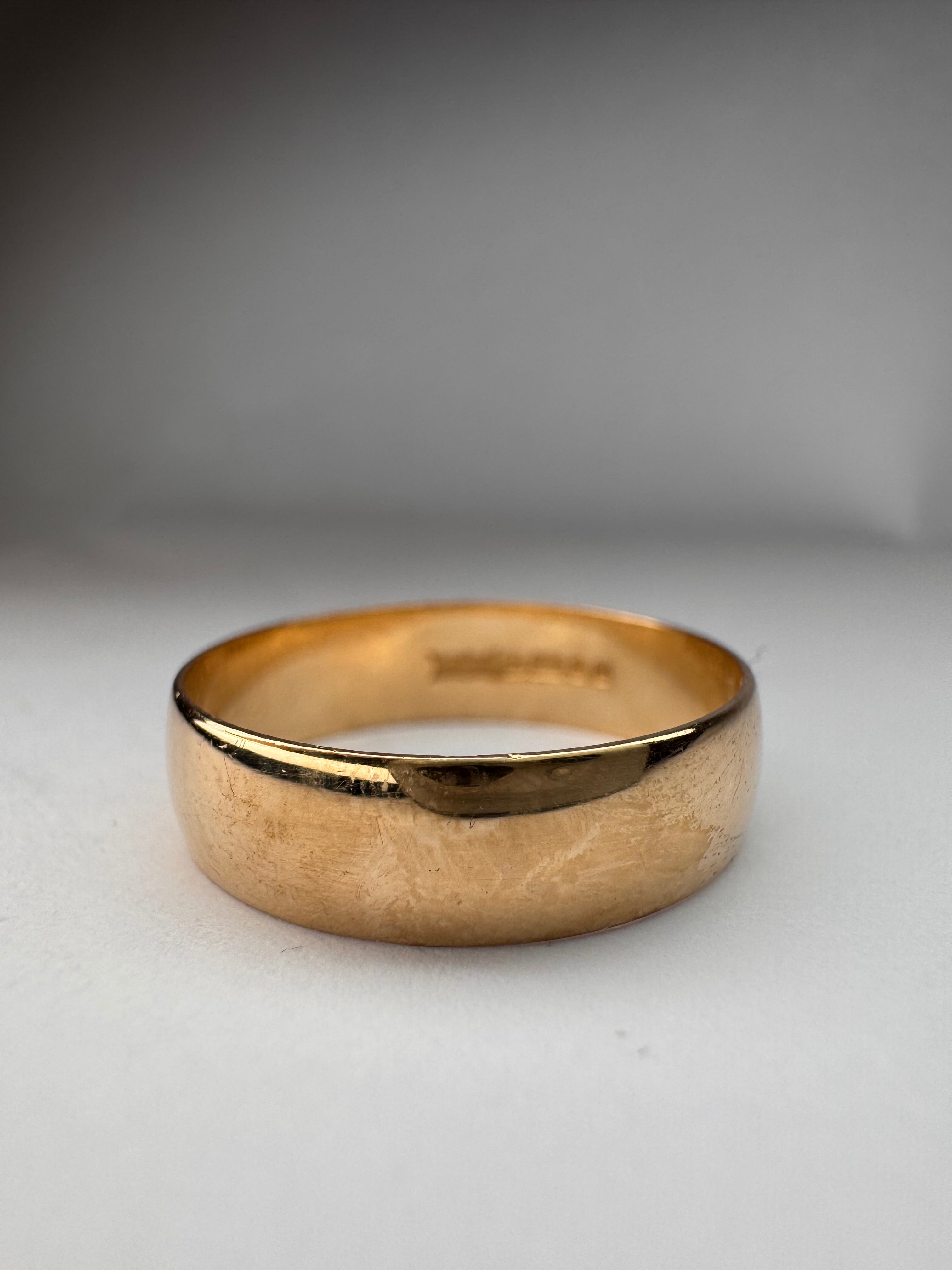 9ct Wedding Band Plain Yellow Gold Ring